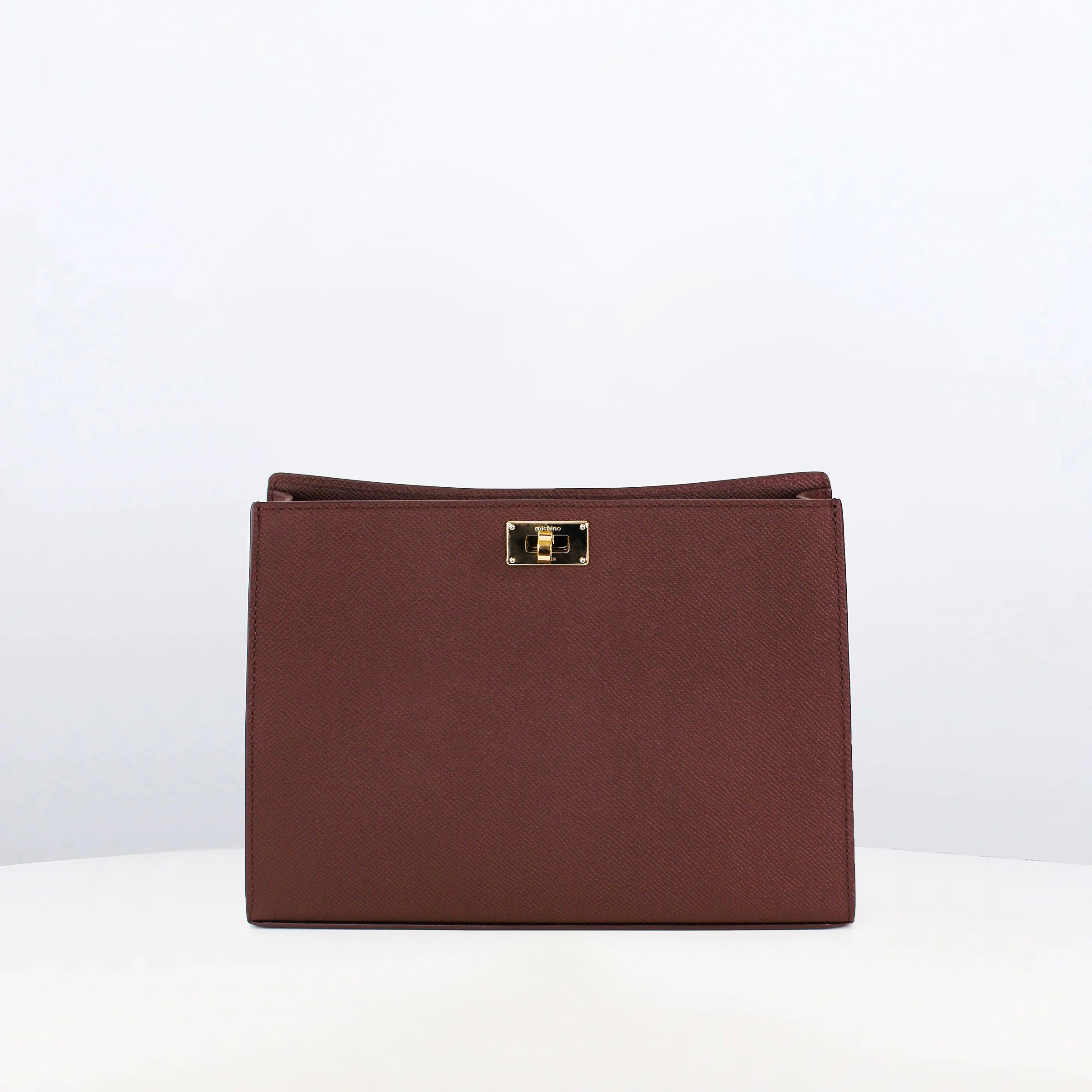 LEATHER POCHETTE MONTAIGNE PRUNE