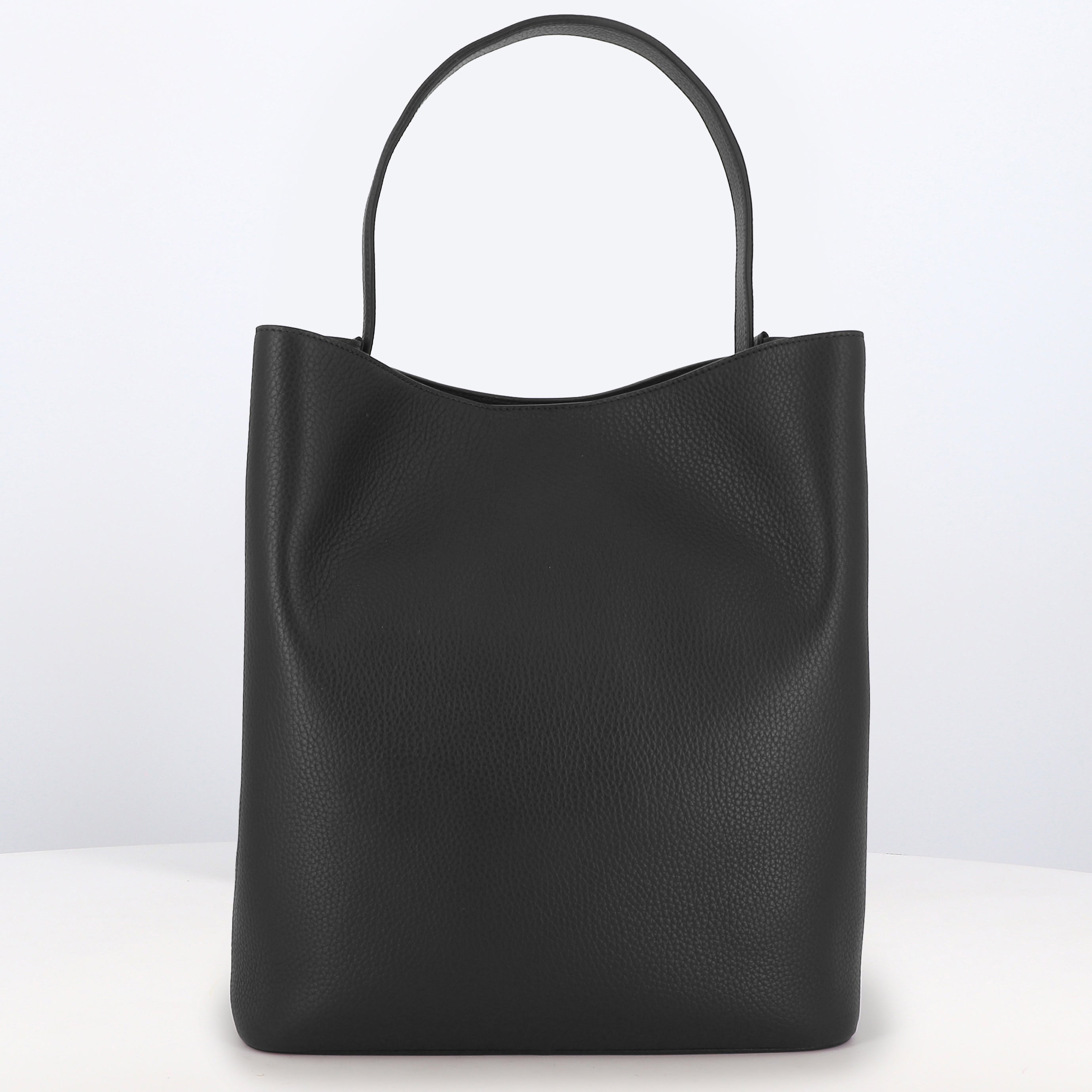 LEATHER BUCKET BAG ODEON GM BLACK