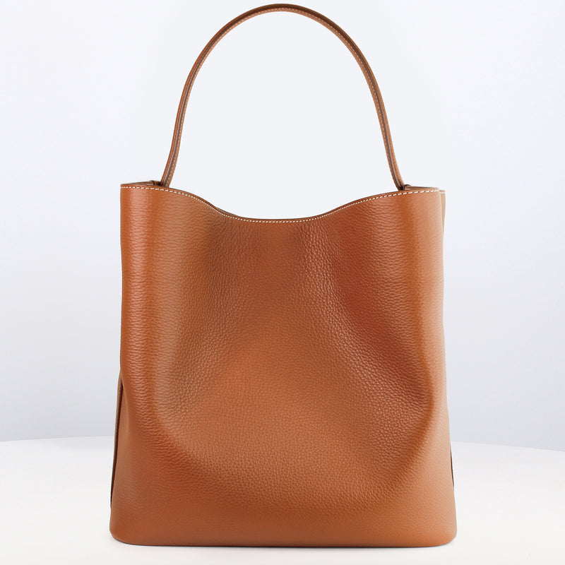 LEATHER BUCKET BAG ODEON LARGE GOLD
