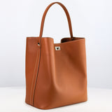 LEATHER BUCKET BAG ODEON LARGE GOLD