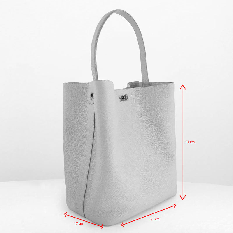 LEATHER BUCKET BAG ODEON LARGE BLACK