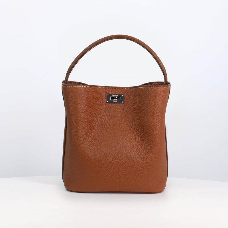 LEATHER BUCKET BAG ODEON MINI GOLD