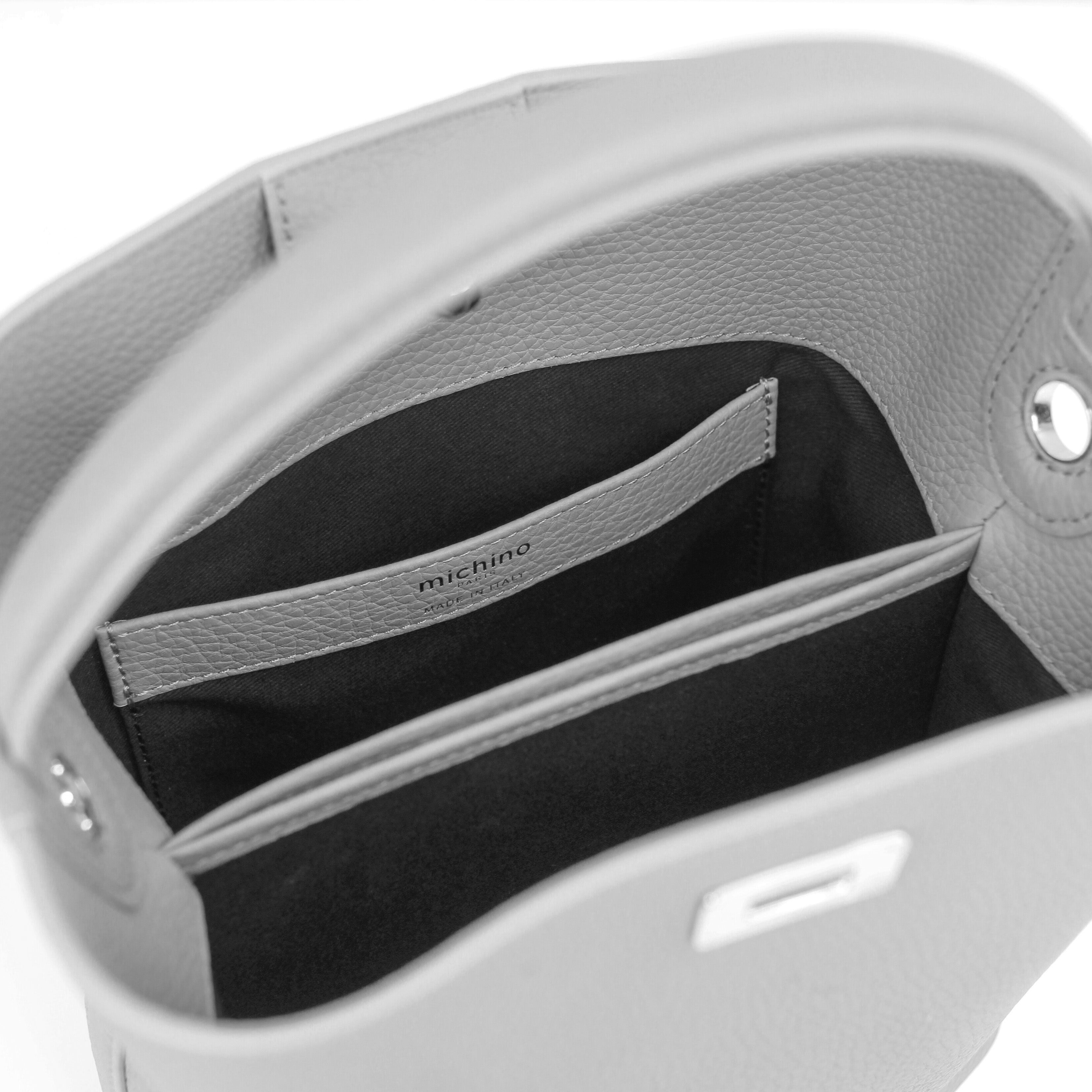 LEATHER BUCKET BAG ODEON MINI GOLD