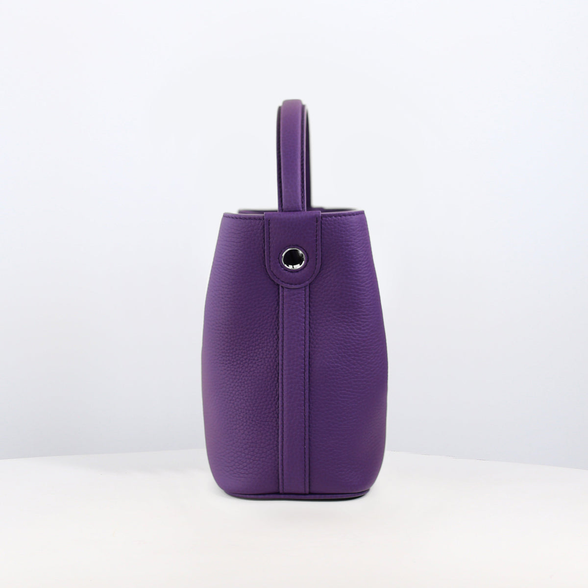 LEATHER BUCKET BAG ODEON MINI IRIS