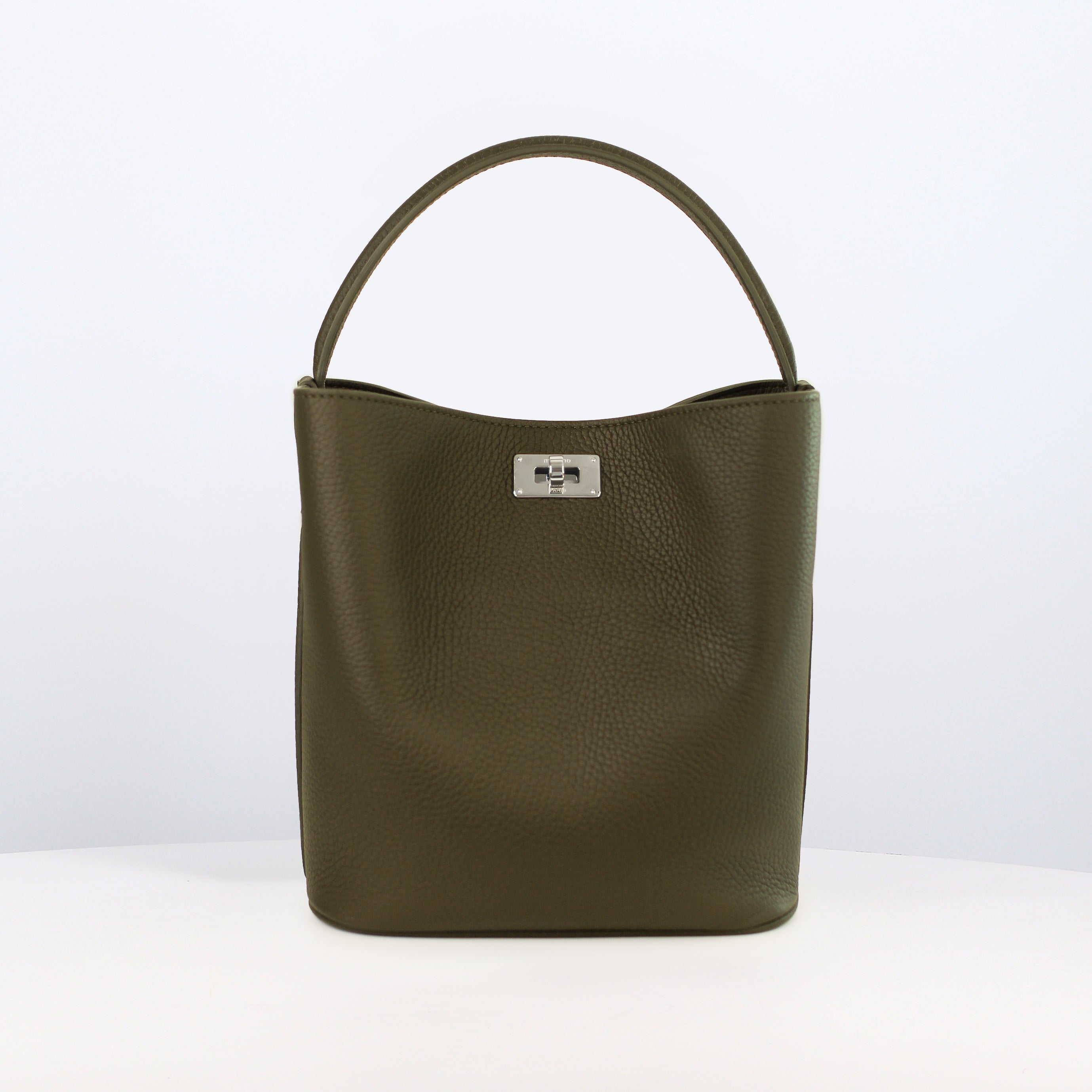 LEATHER BUCKET BAG ODEON MINI KHAKI