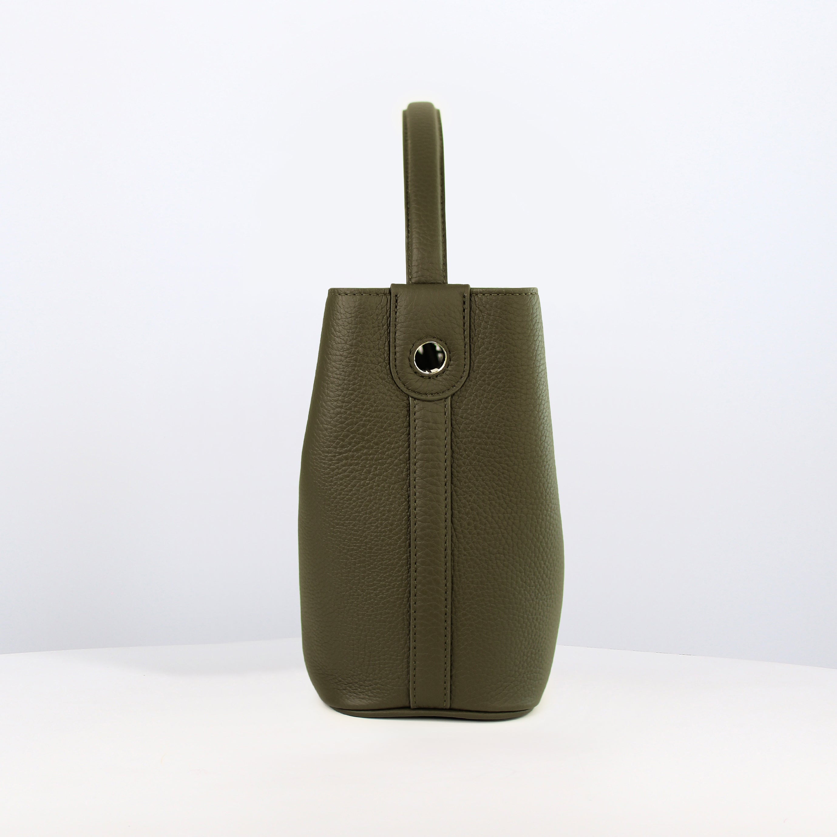 LEATHER BUCKET BAG ODEON MINI KHAKI
