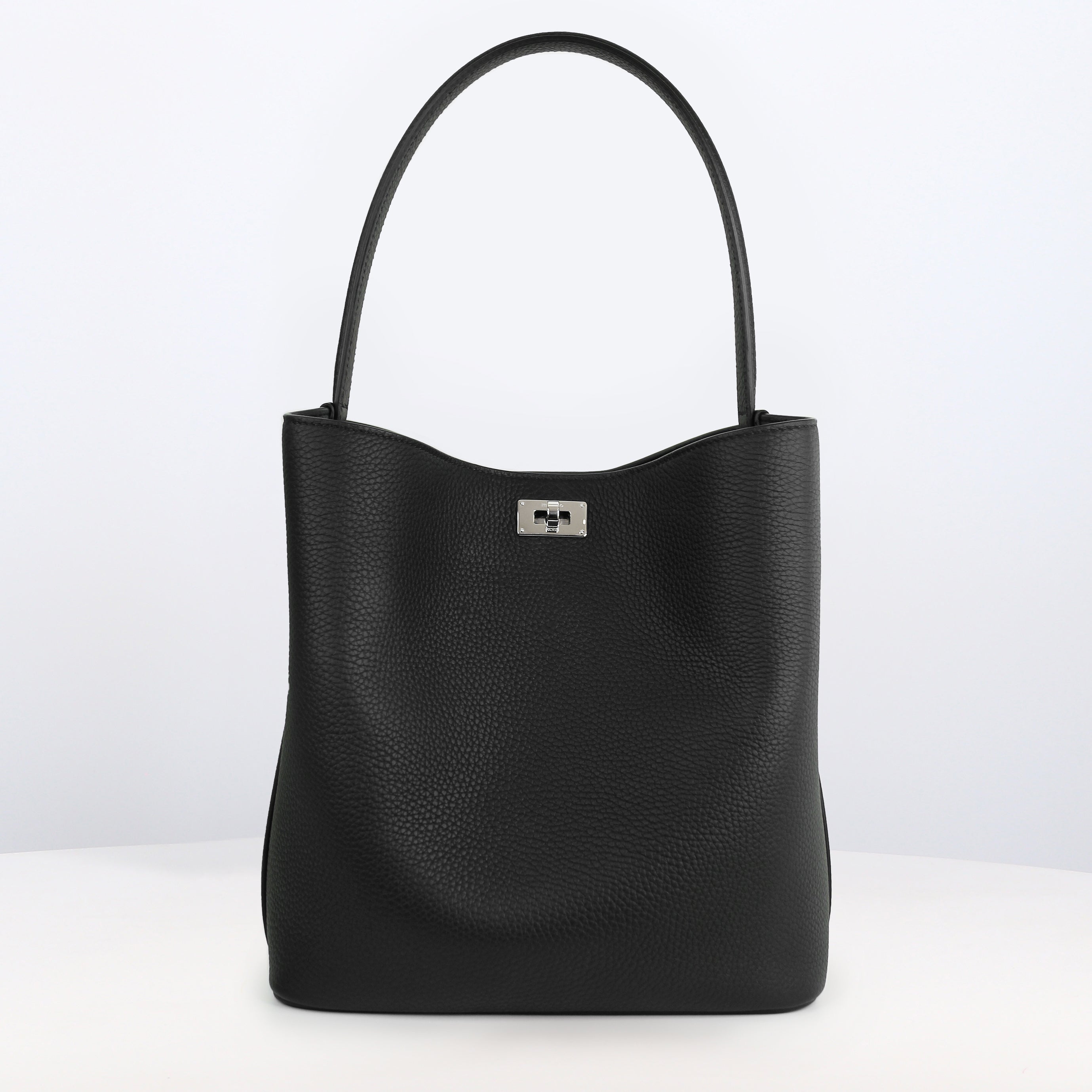 LEATHER BUCKET BAG ODEON PM BLACK