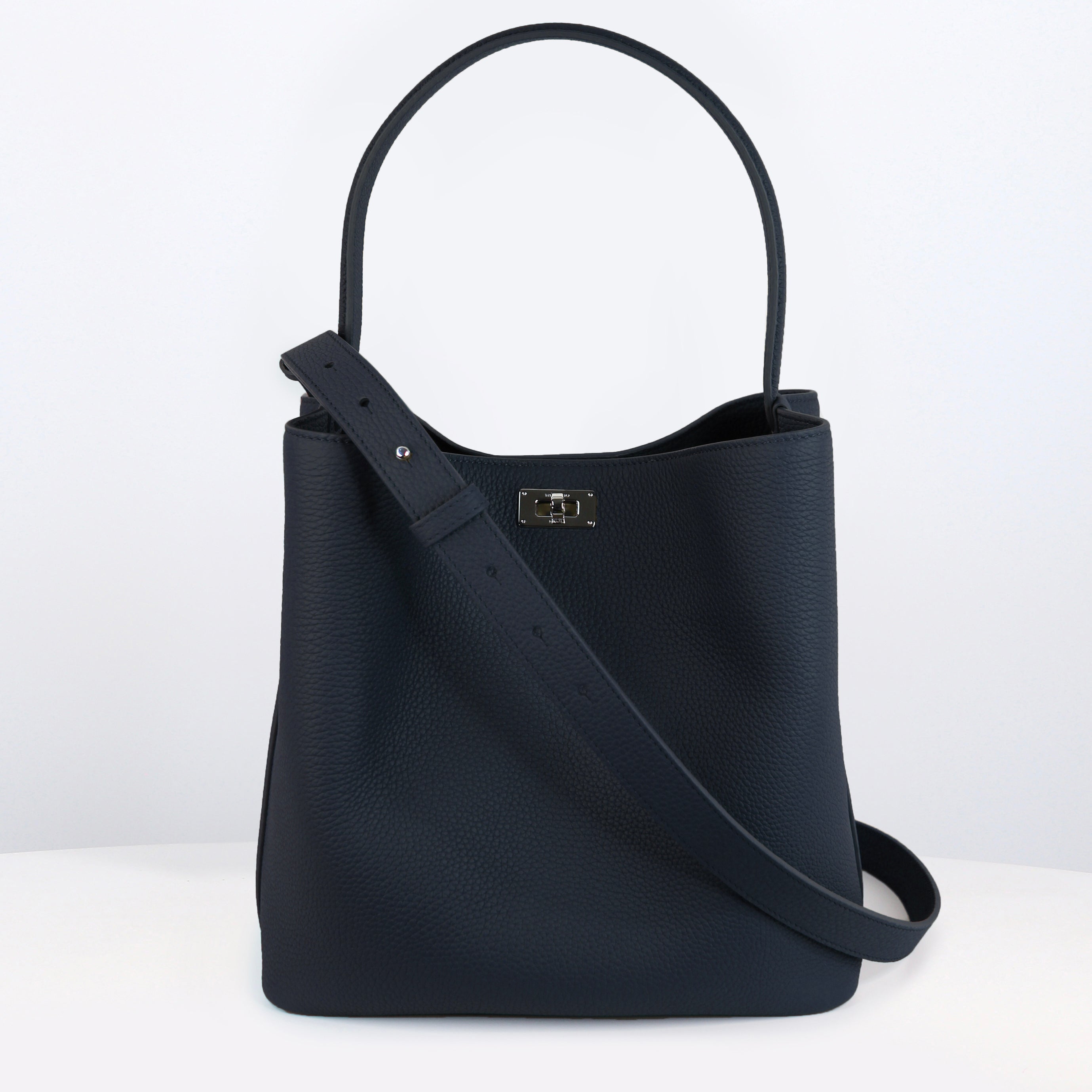 LEATHER BUCKET BAG ODEON PM ECLIPSE