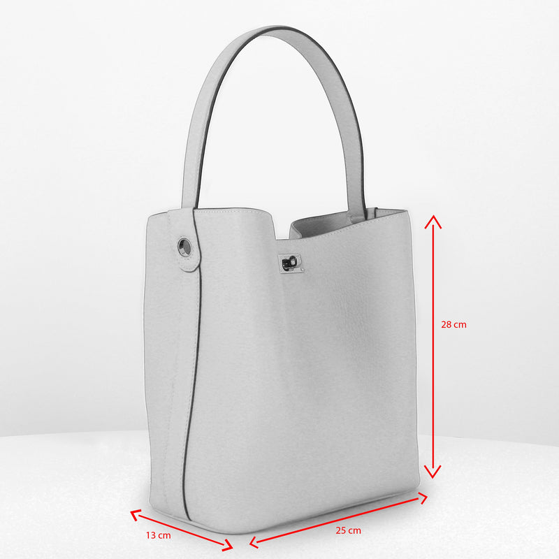 LEATHER BUCKET BAG ODEON PM BLACK