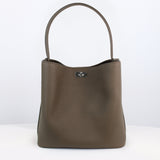 LEATHER BUCKET BAG ODEON PM TAUPE
