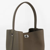 LEATHER BUCKET BAG ODEON PM TAUPE