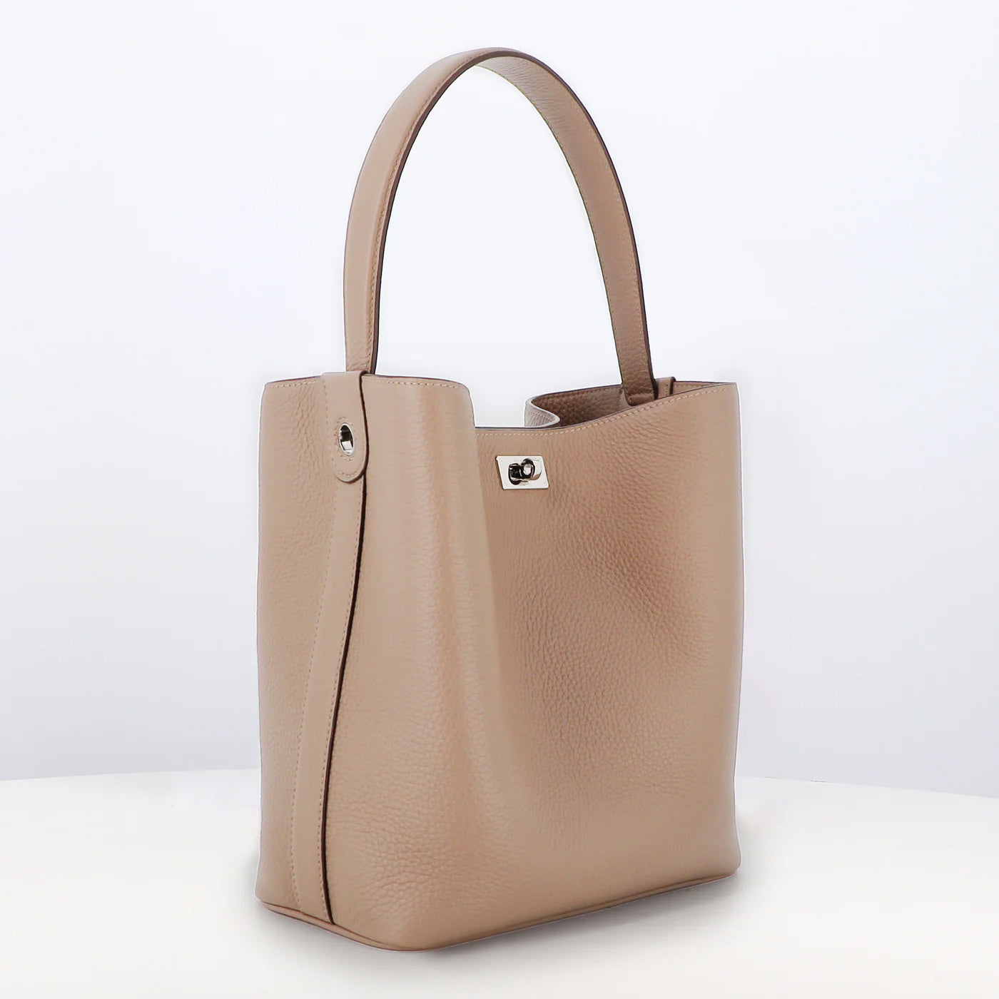 LEATHER BUCKET BAG ODEON PM TOURTERELLE