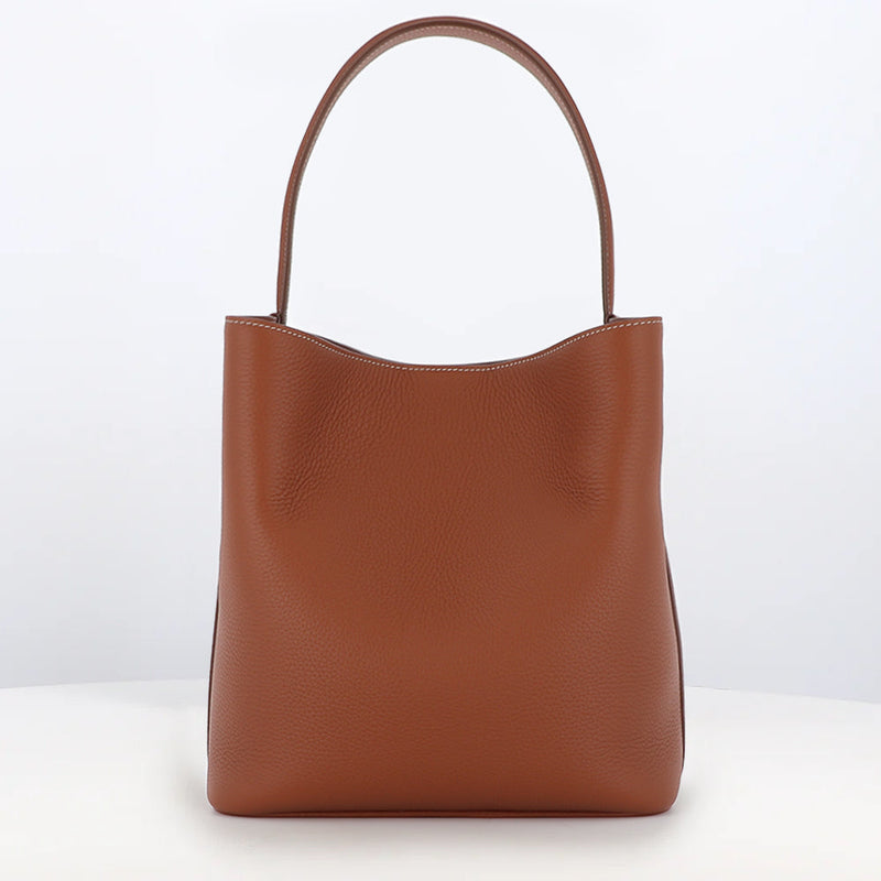 LEATHER BUCKET BAG ODEON PM GOLD