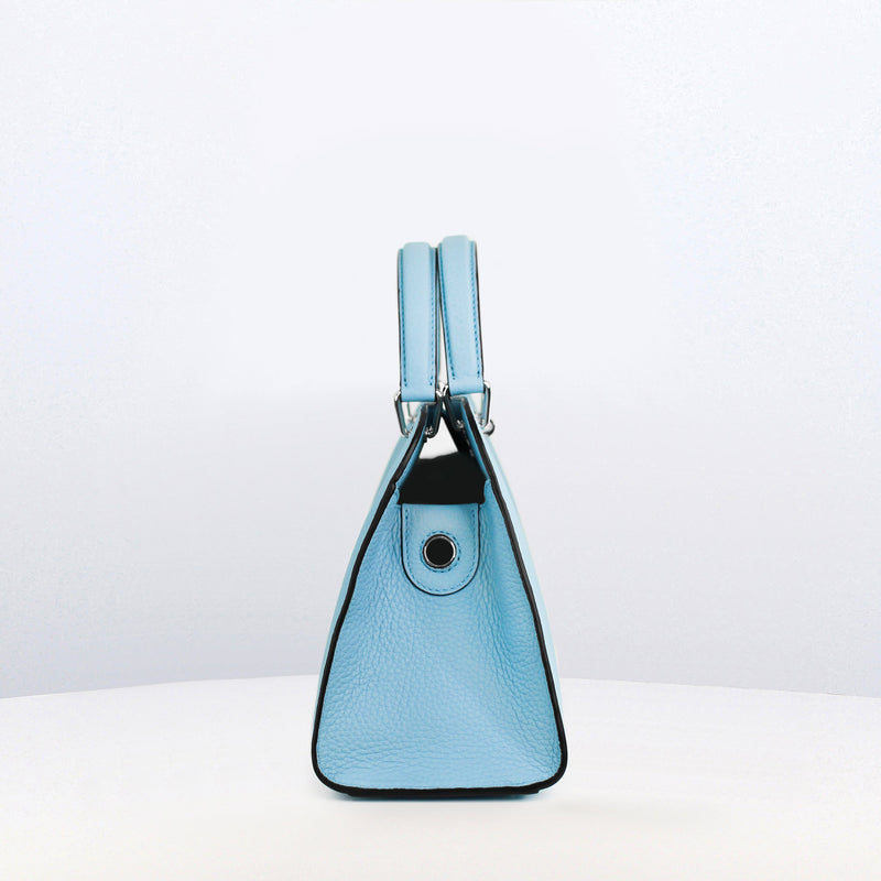 LEATHER HANDBAG OPERA MINI SKY BLUE
