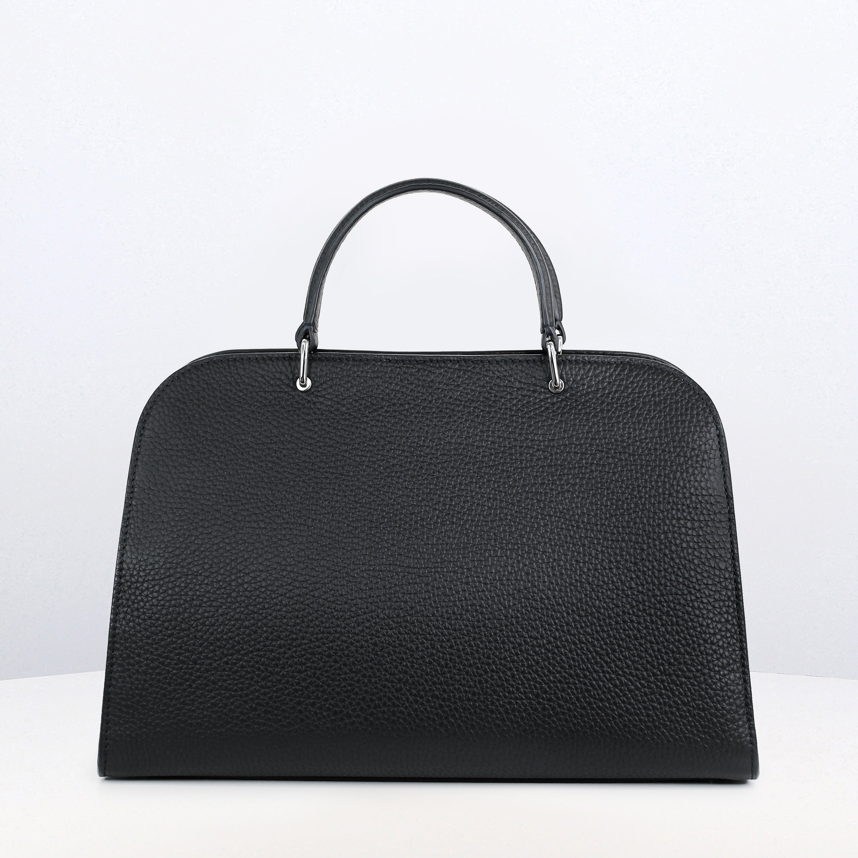LEATHER HANDBAG OPERA PM BLACK
