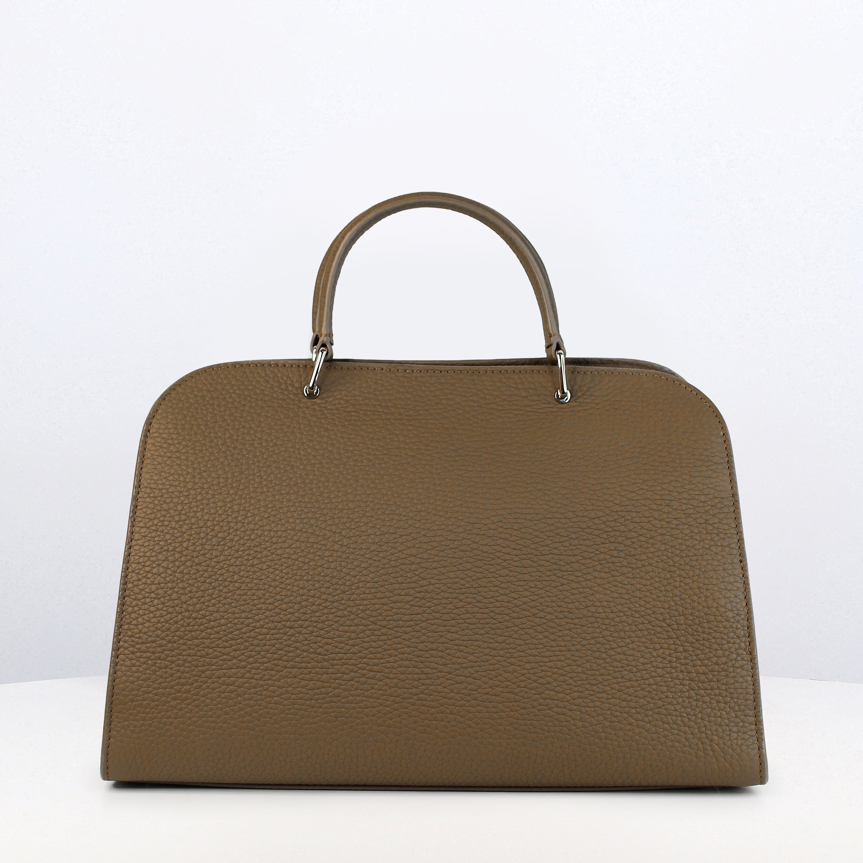 LEATHER HANDBAG OPERA PM TAUPE