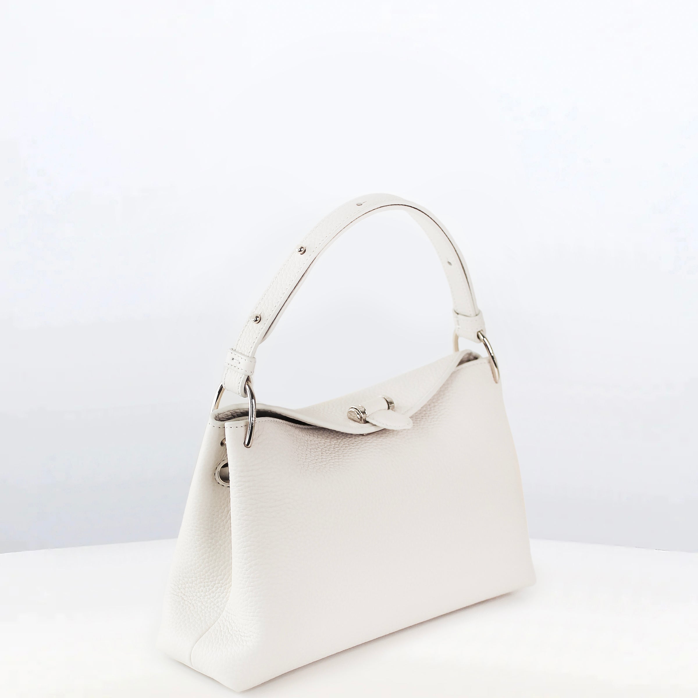 LEATHER HANDBAG PASSY MINI IVORY