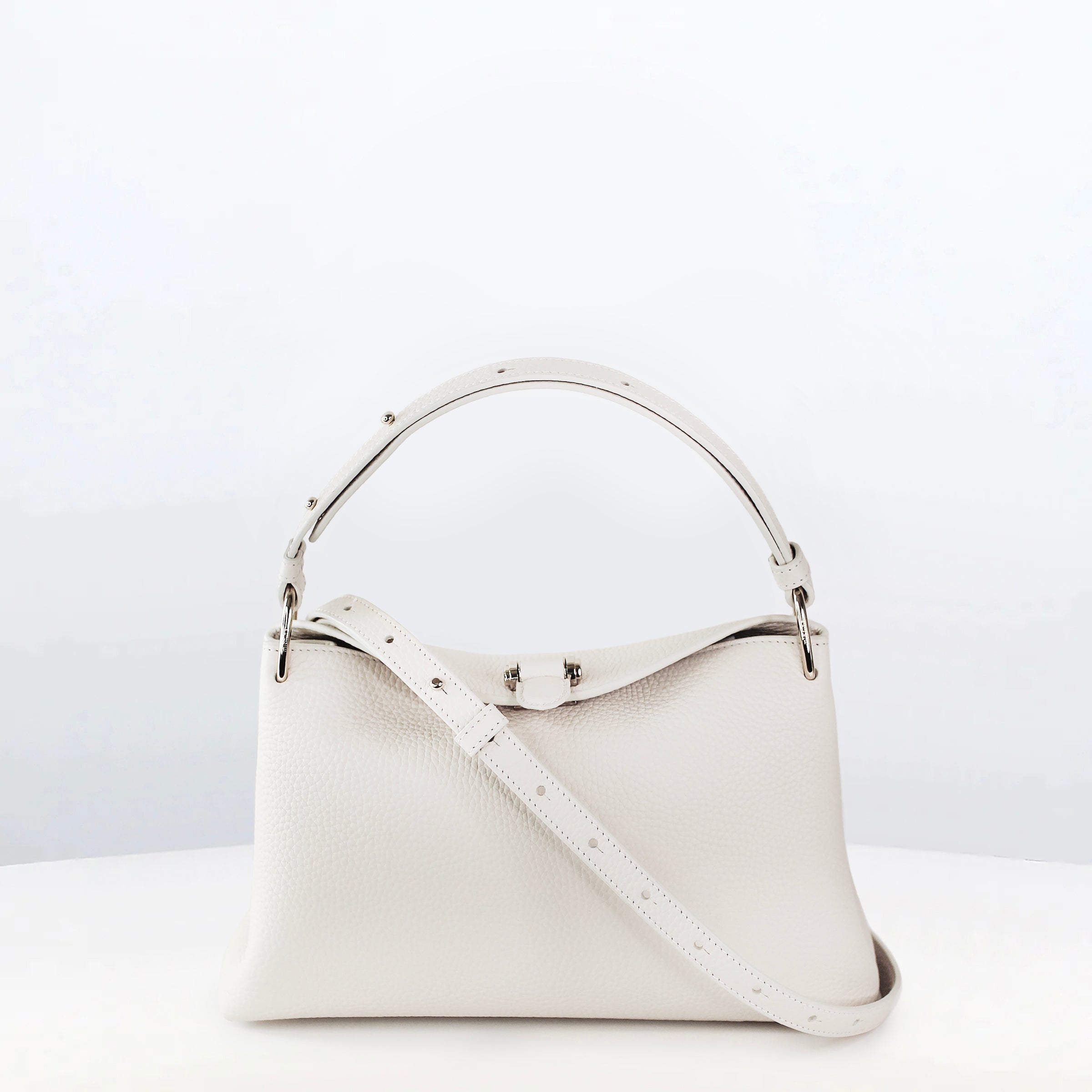 LEATHER HANDBAG PASSY MINI IVORY