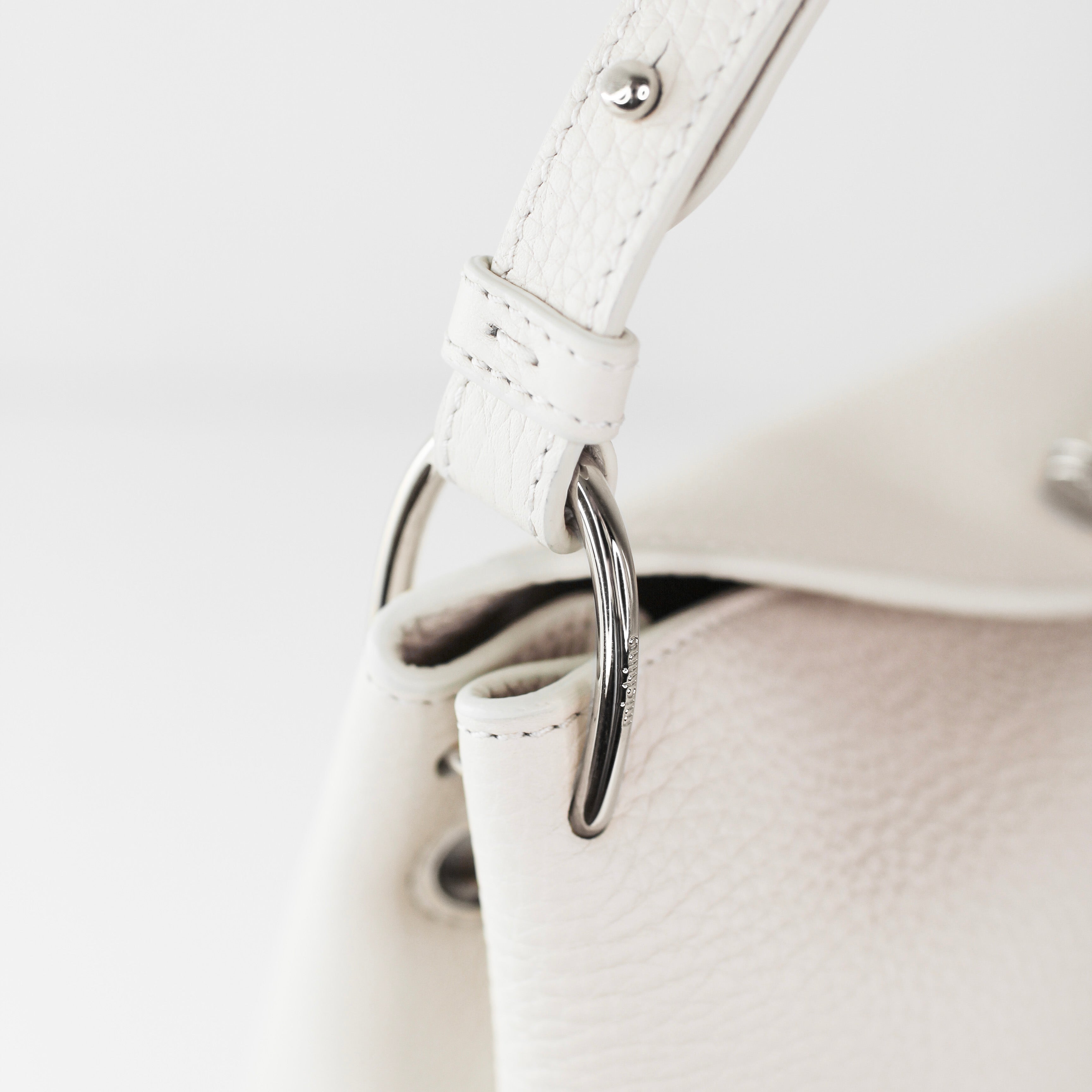 Ivory Leather Hobo Bag, Passy Mini | Michino Paris