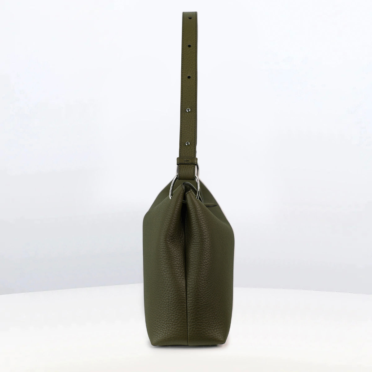 LEATHER HANDBAG PASSY PM KHAKI