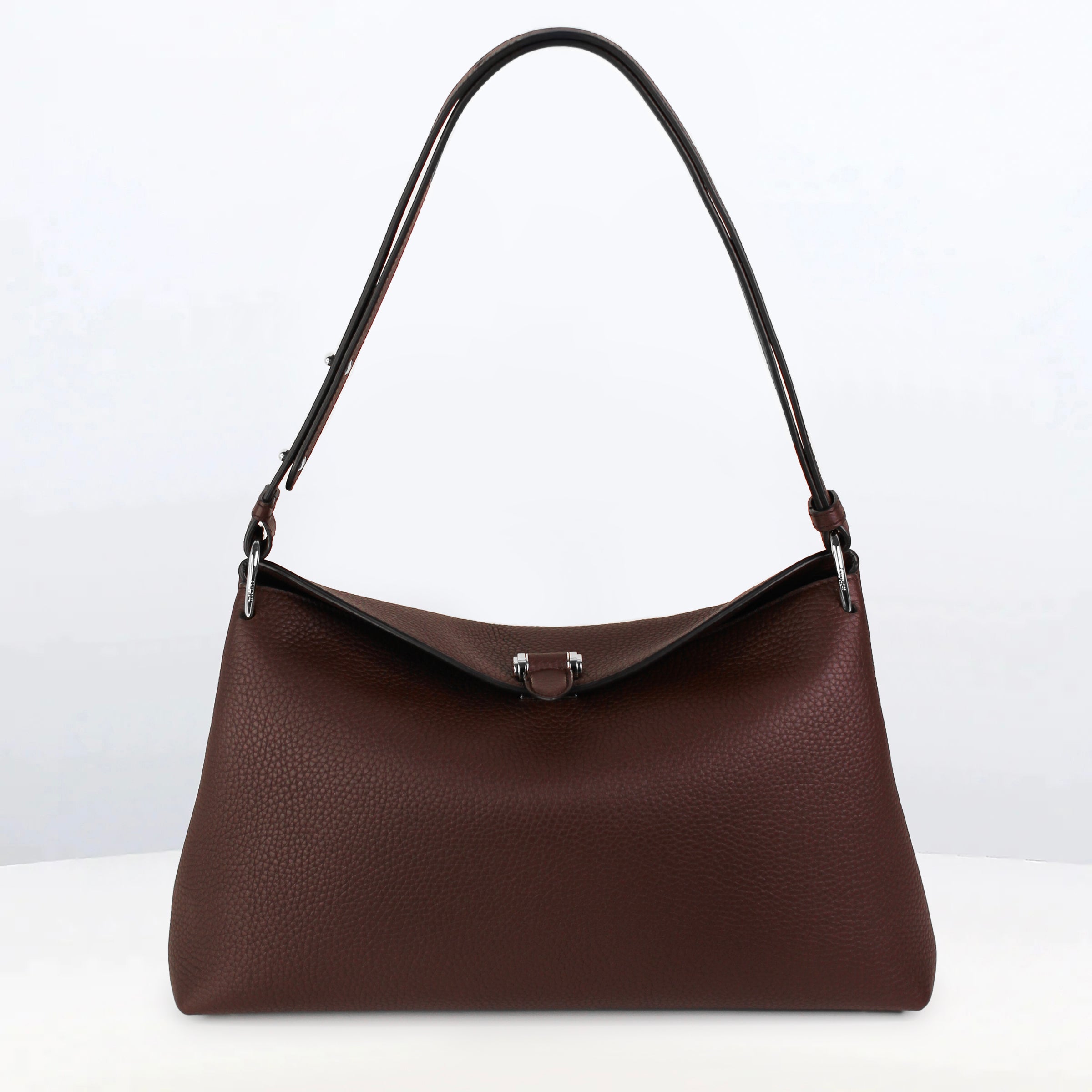 LEATHER HANDBAG PASSY PM PRUNE