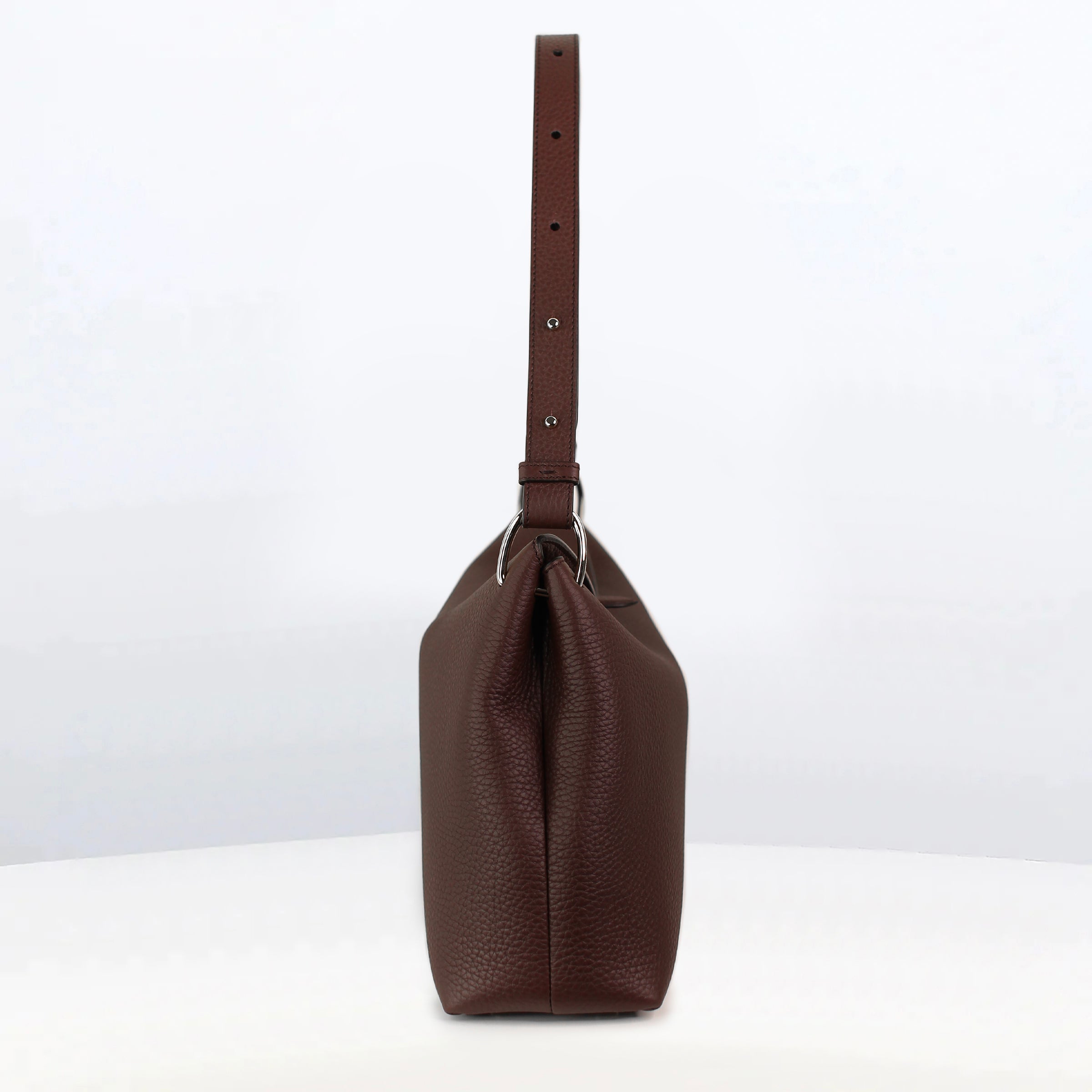 LEATHER HANDBAG PASSY PM PRUNE