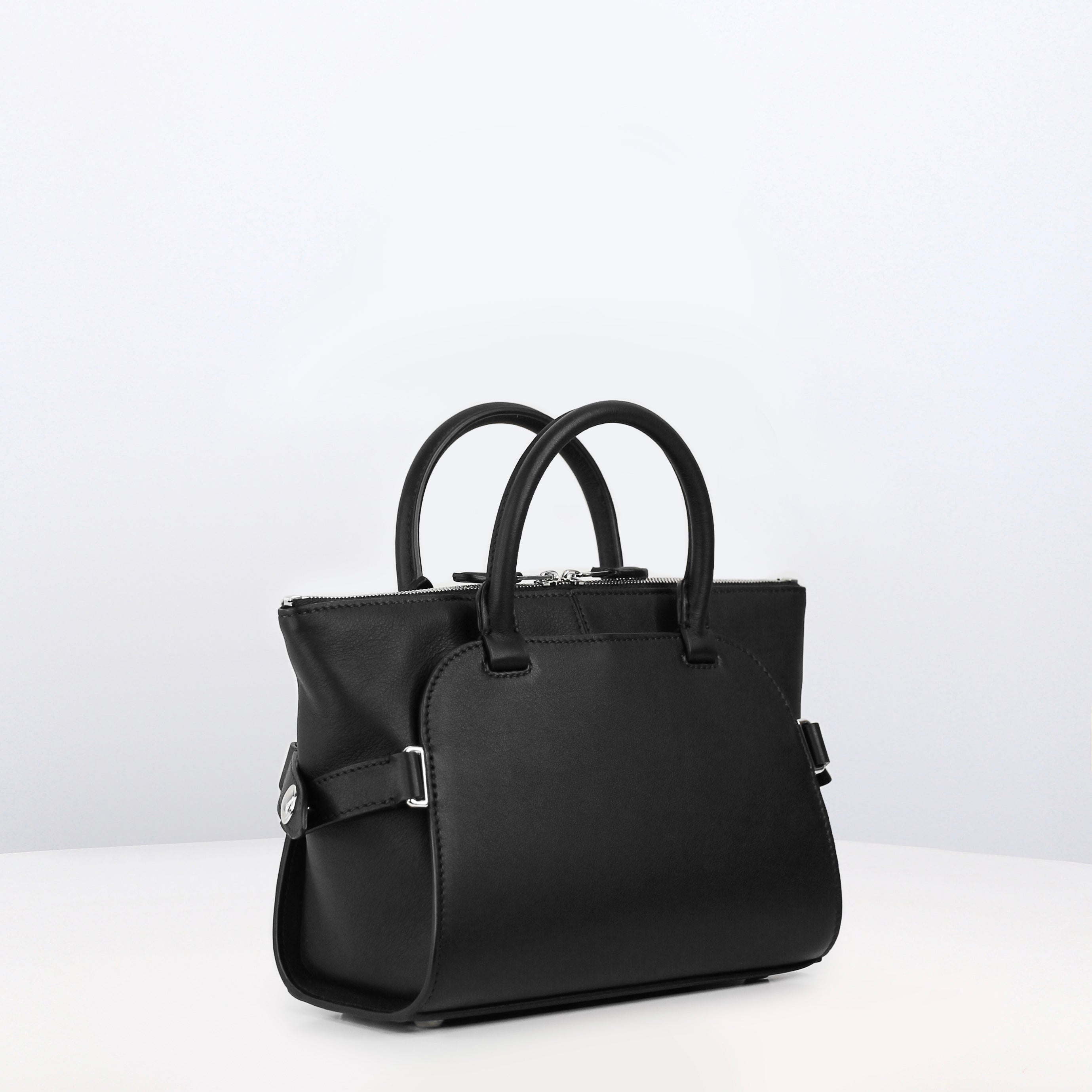 LEATHER HANDBAG SEPTIEME MINI BLACK