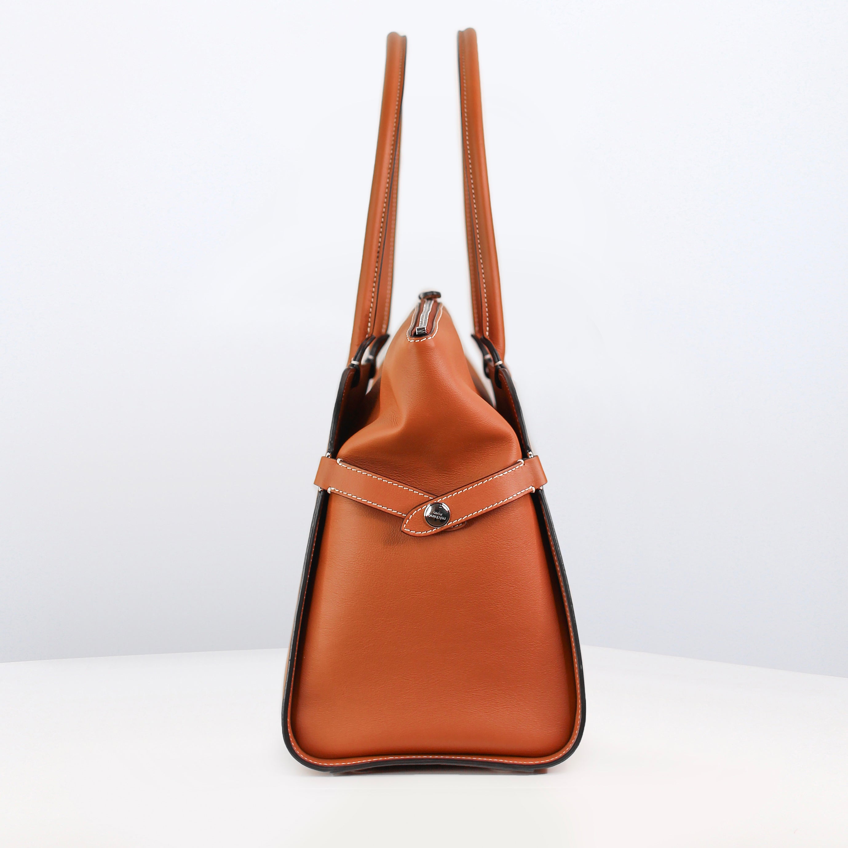 LEATHER HANDBAG SEPTIEME MM GOLD