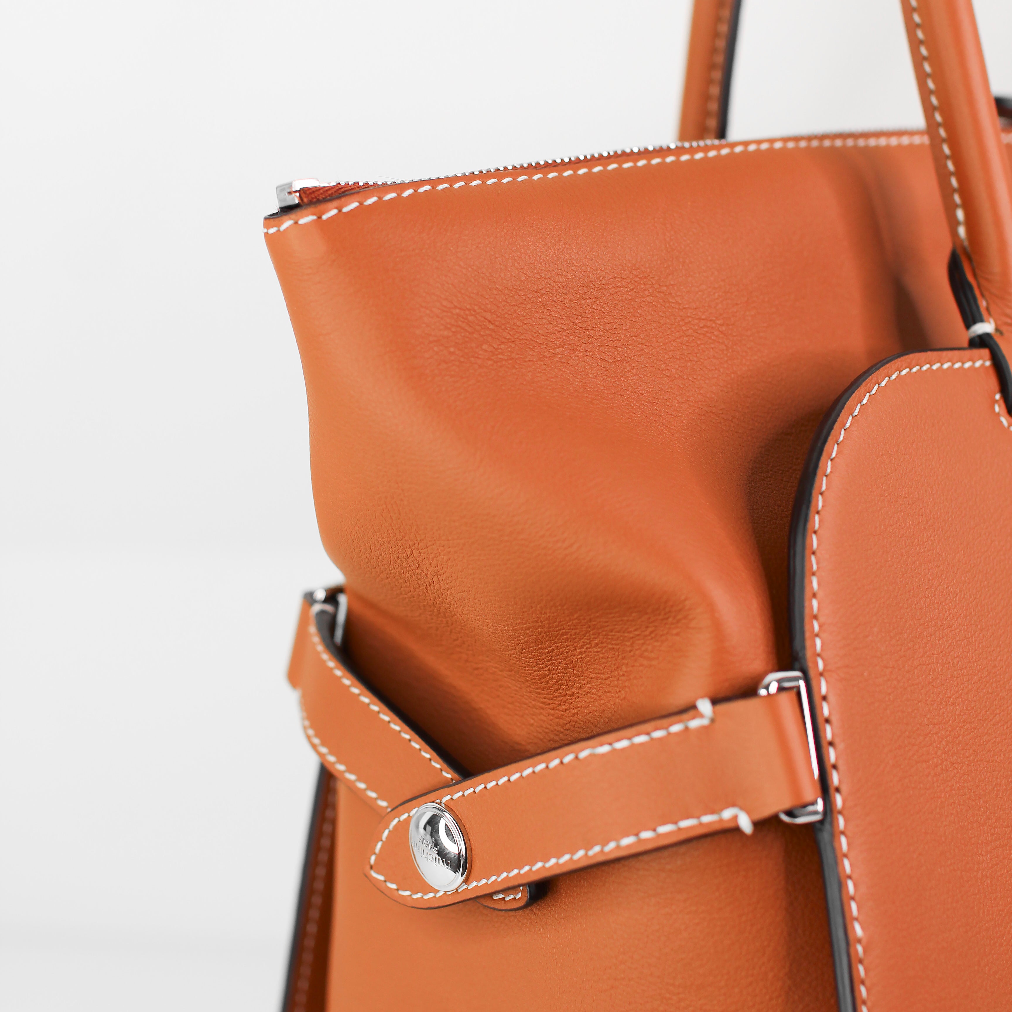 LEATHER HANDBAG SEPTIEME MM GOLD