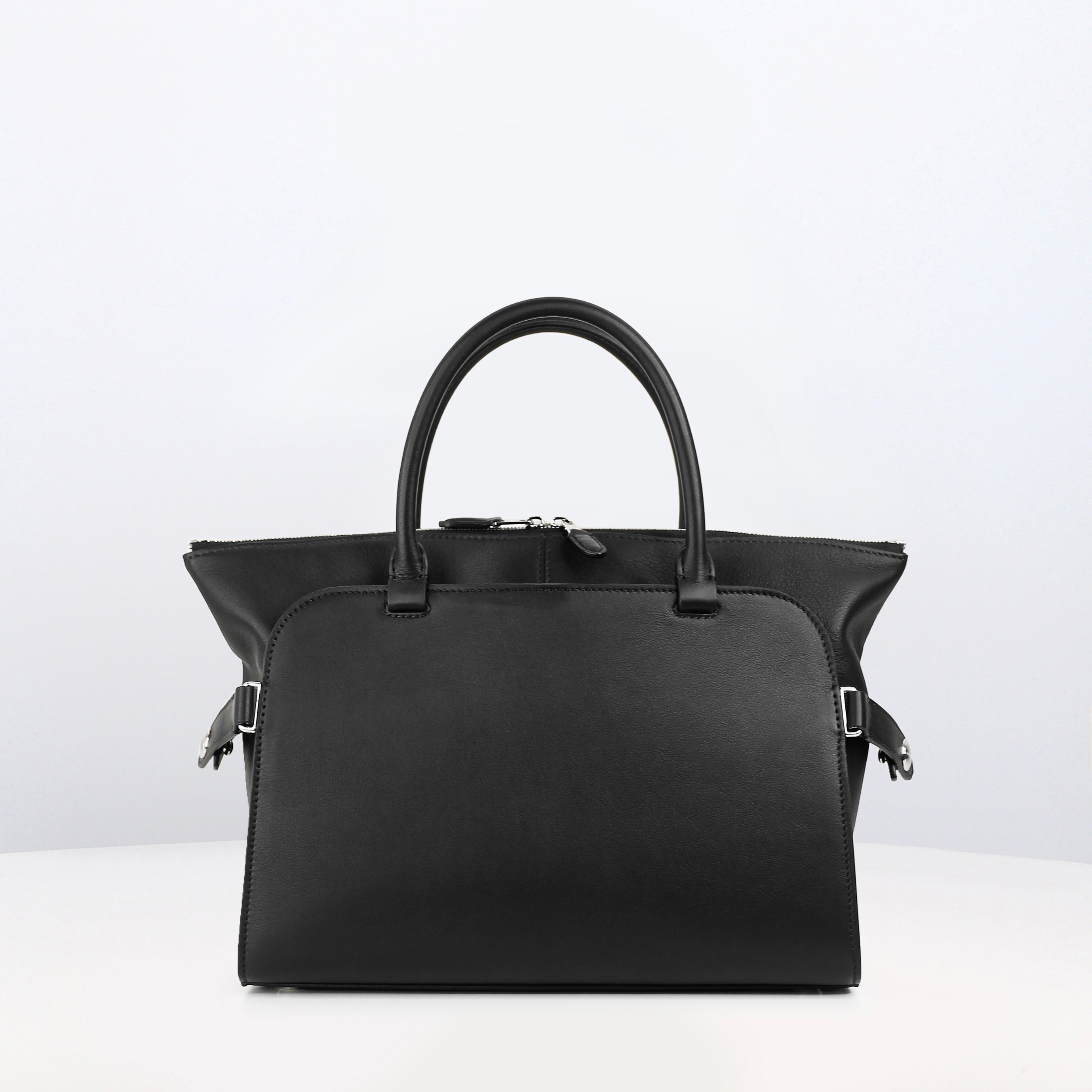 LEATHER HANDBAG SEPTIEME PM BLACK