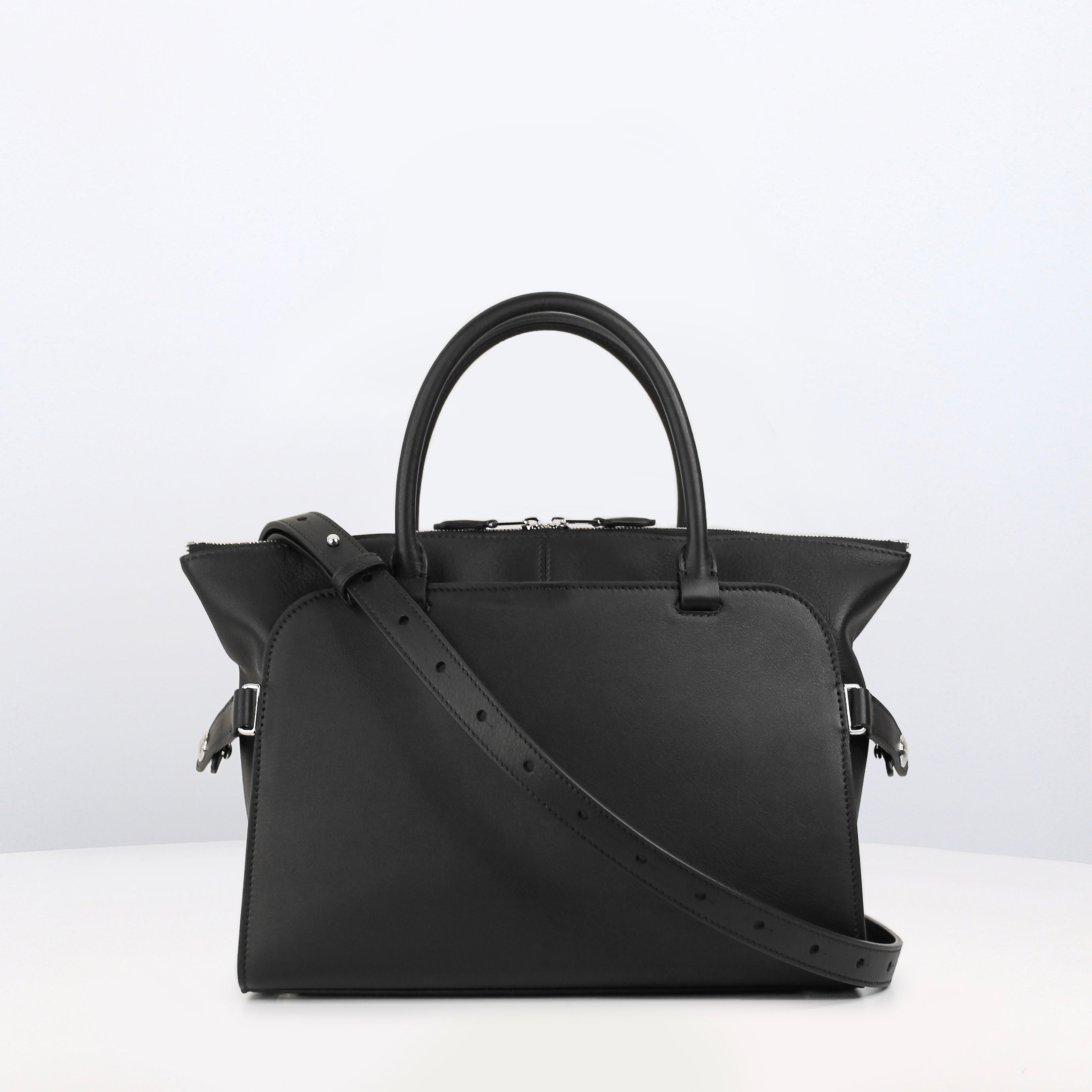 LEATHER HANDBAG SEPTIEME PM BLACK