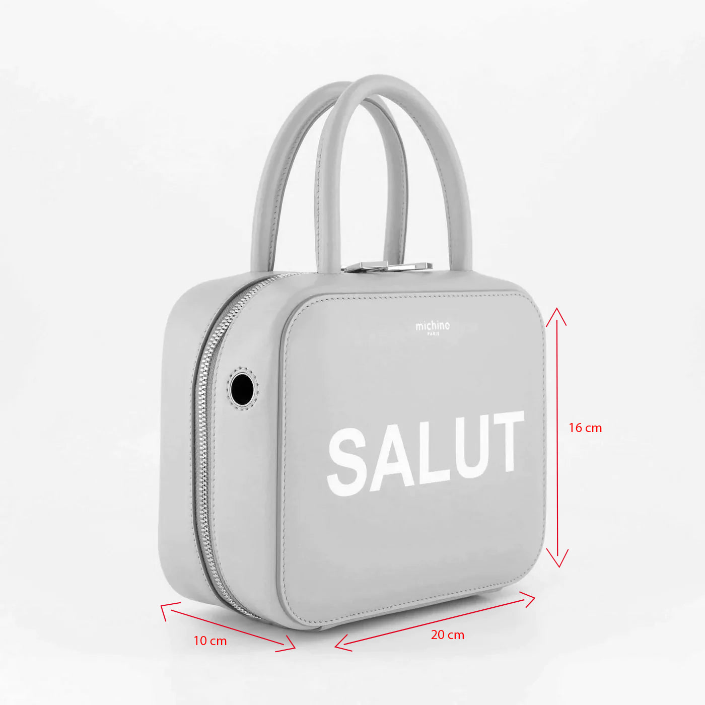 "Archive Event" LEATHER HANDBAG PIGALLE PM WHITE HELLO