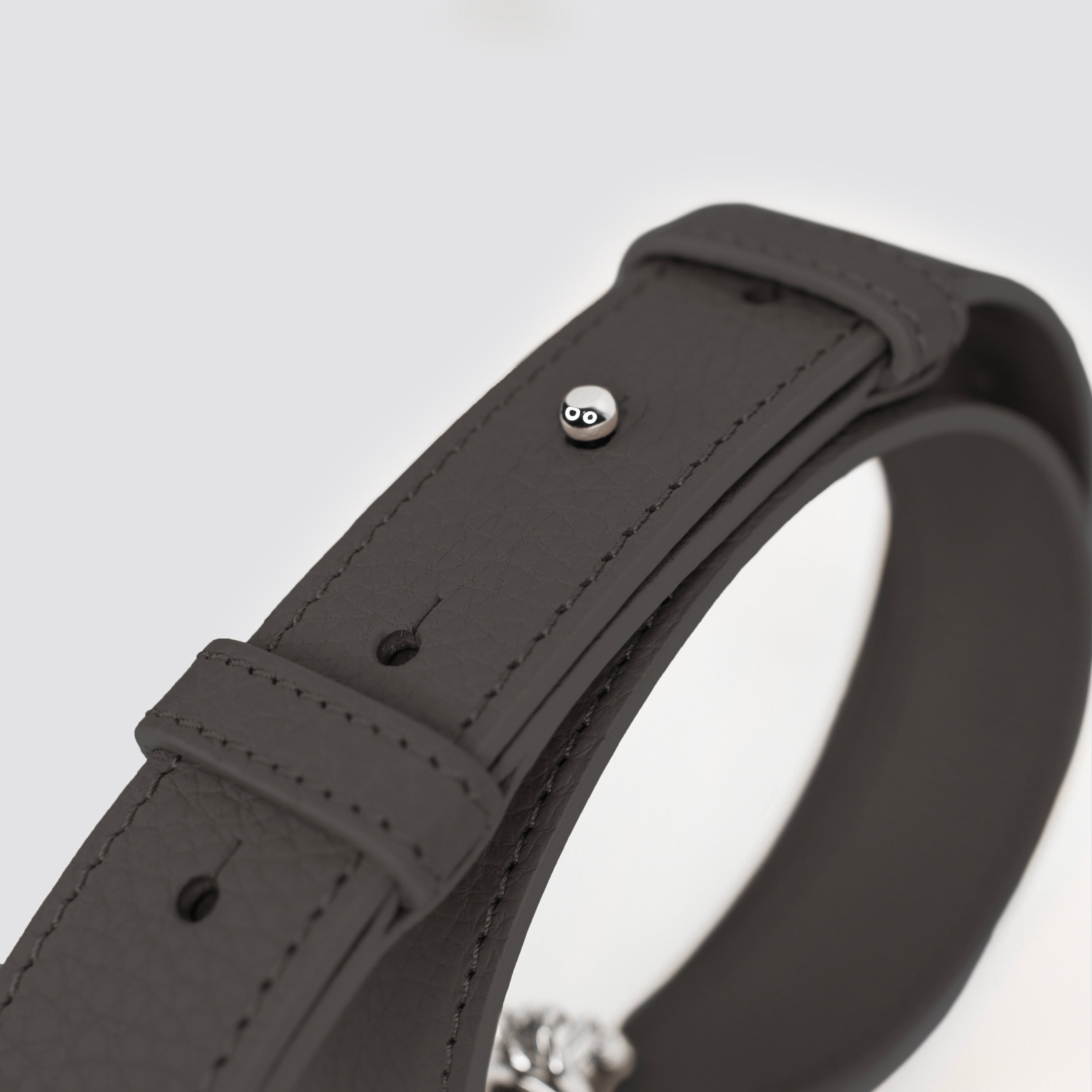 "Archive Event" LEATHER SHOULDER STRAP CHARCOAL GREY