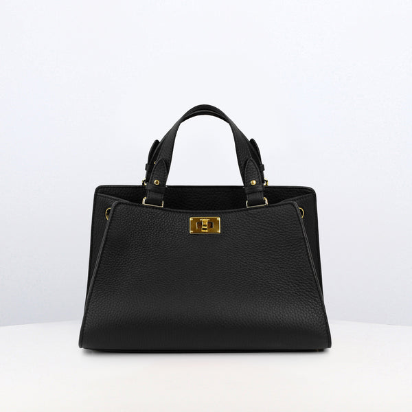 LEATHER HANDBAG TROCADERO BLACK