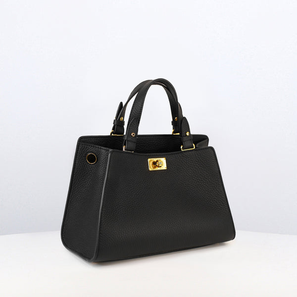 LEATHER HANDBAG TROCADERO BLACK