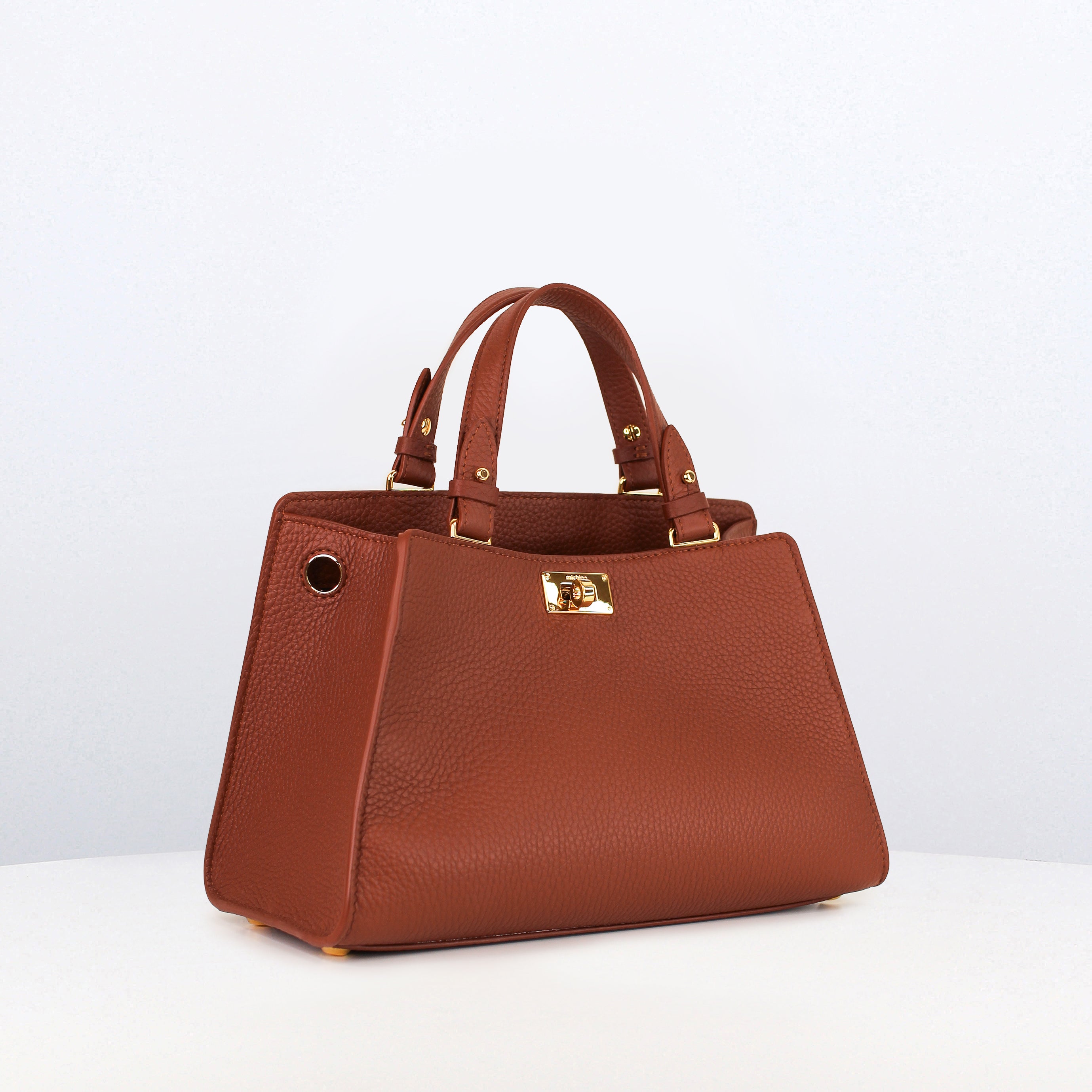 GIFT SET: TROCADERO BRICK RED LEATHER HANDBAG & BLACK LEATHER GLOVE HOLDER