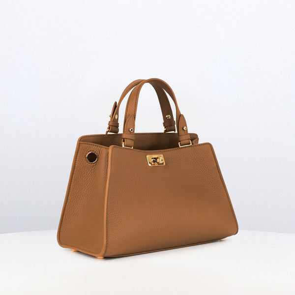 LEATHER HANDBAG TROCADERO CHESTNUT