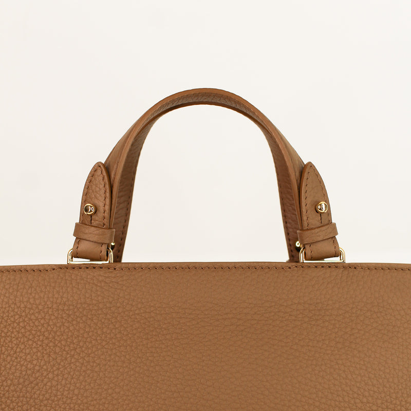 LEATHER HANDBAG TROCADERO CHESTNUT