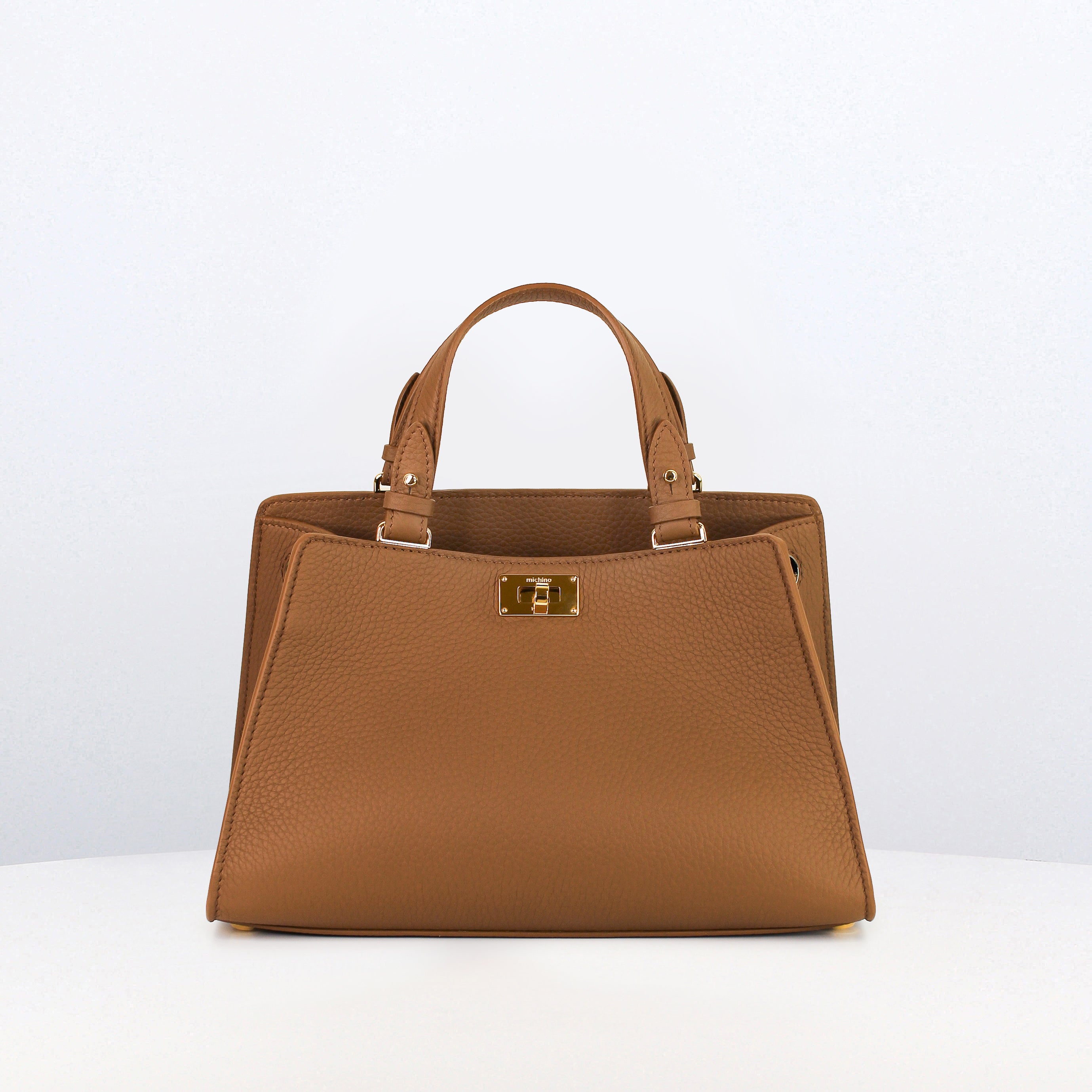 LEATHER HANDBAG TROCADERO MINI CHESTNUT