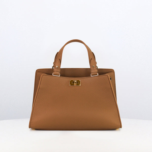 LEATHER HANDBAG TROCADERO CHESTNUT