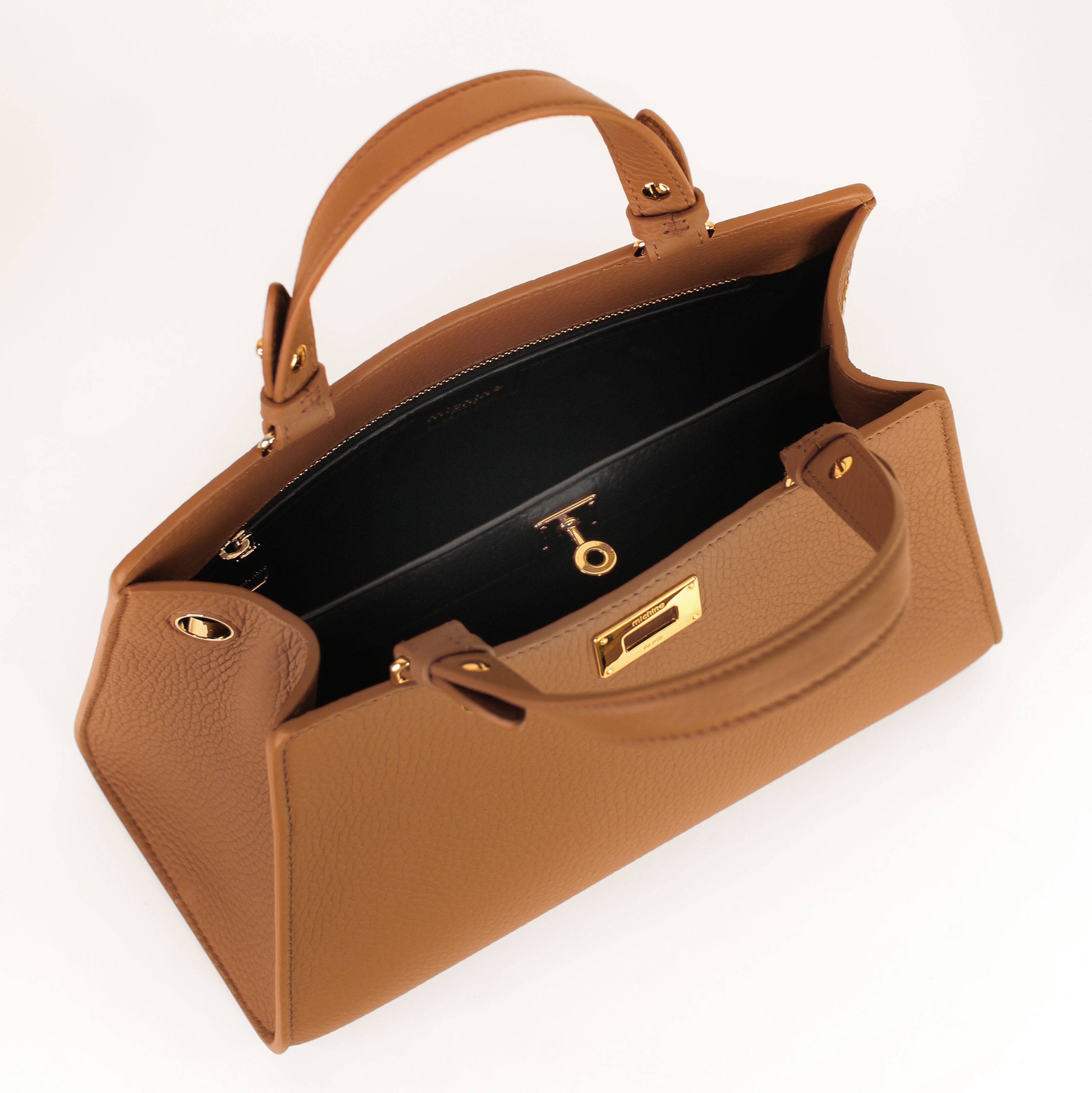 LEATHER HANDBAG TROCADERO MINI CHESTNUT