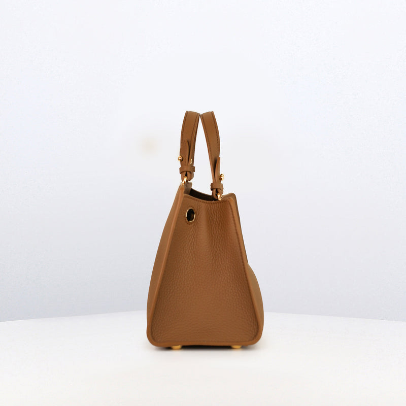 LEATHER HANDBAG TROCADERO CHESTNUT