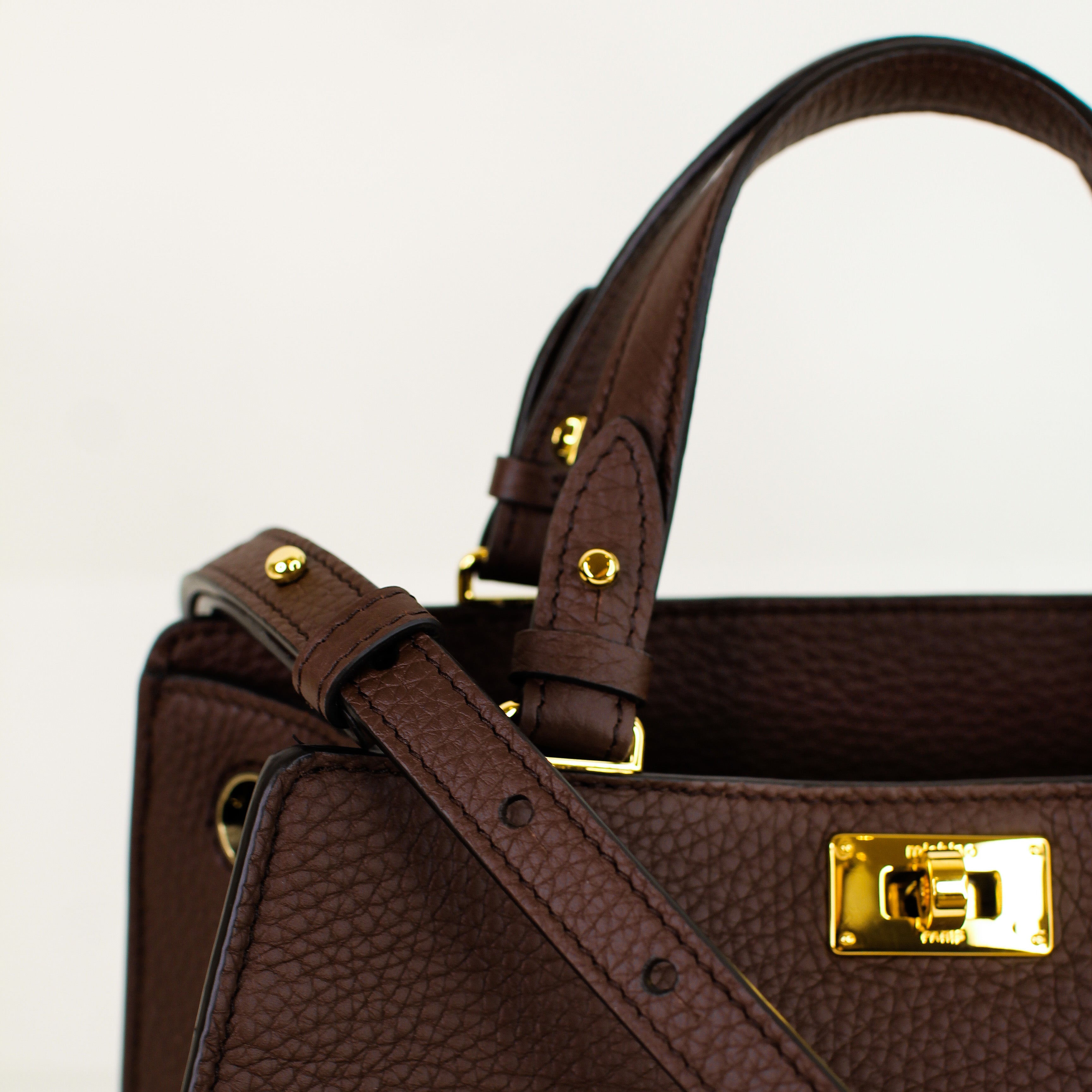 LEATHER HANDBAG TROCADERO MINI PRUNE