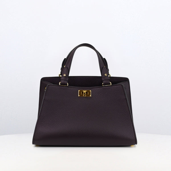LEATHER HANDBAG TROCADERO RAISIN