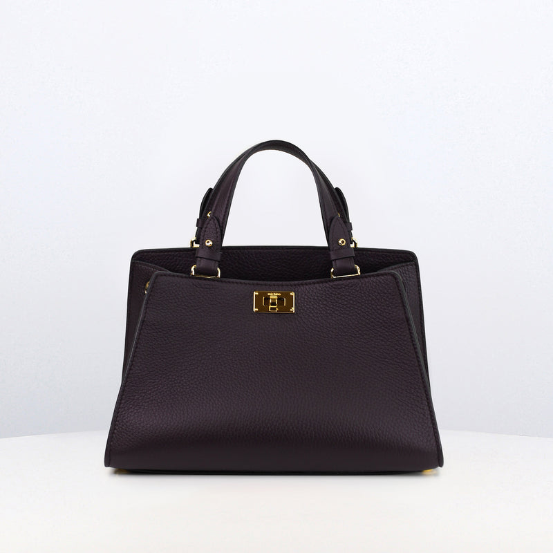 LEATHER HANDBAG TROCADERO RAISIN
