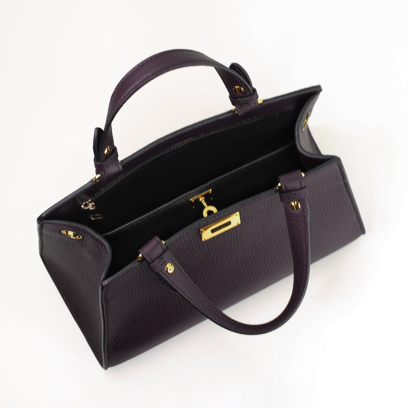 LEATHER HANDBAG TROCADERO RAISIN
