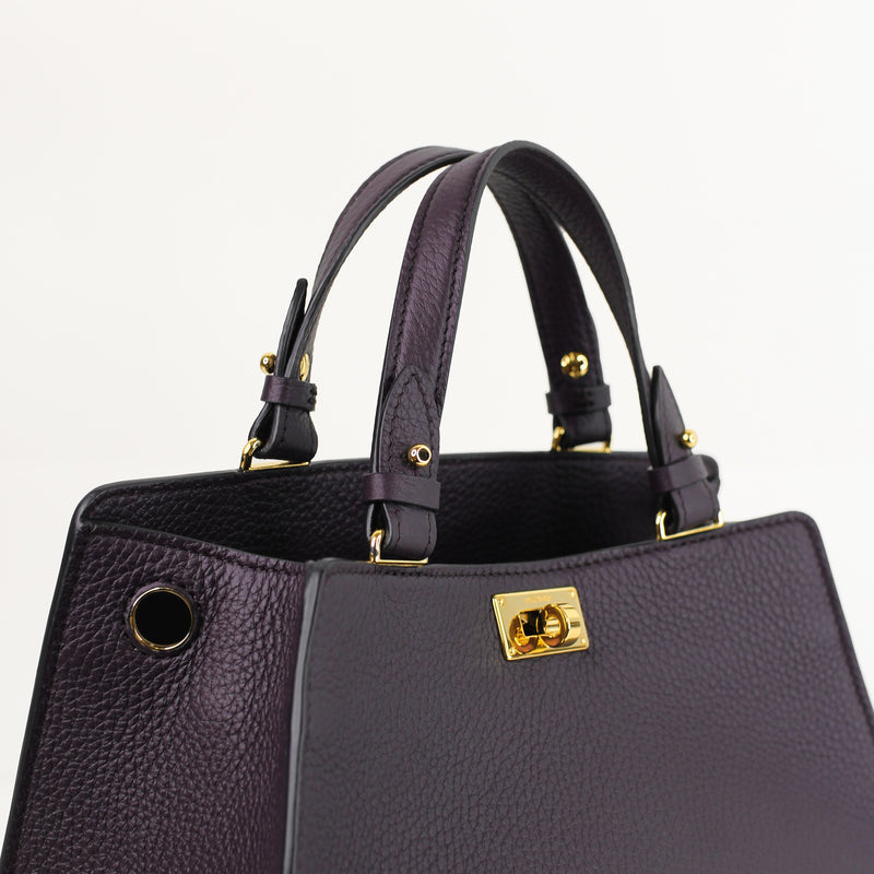LEATHER HANDBAG TROCADERO RAISIN