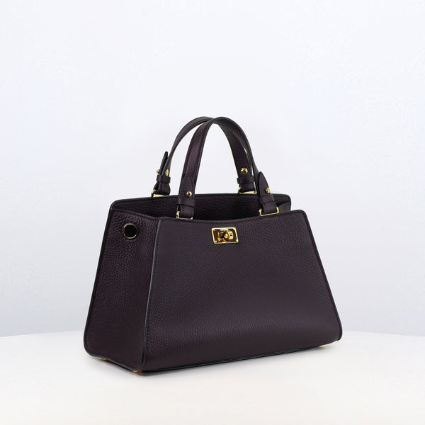 LEATHER HANDBAG TROCADERO RAISIN